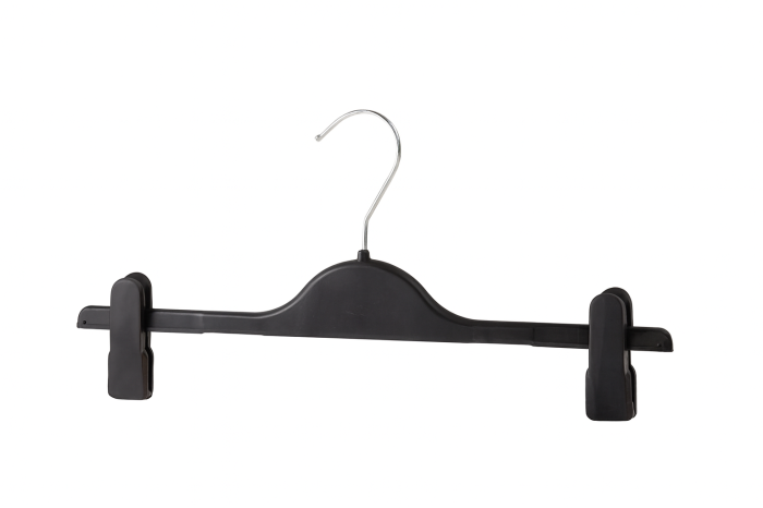 Set 10 umerase plastic cu clipsuri, negru, 38cm [2]