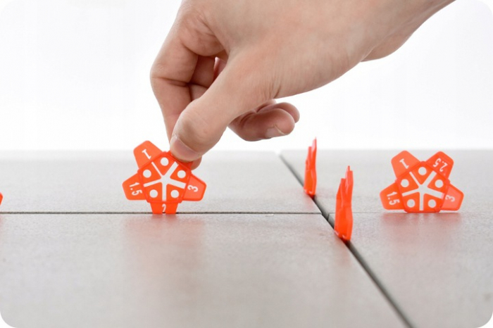 Set 100 tije refolosibile ,50 stele , 2 chei , pentru rost de la 1.0 mm la 3.0 mm sistem nivelare gresie [5]