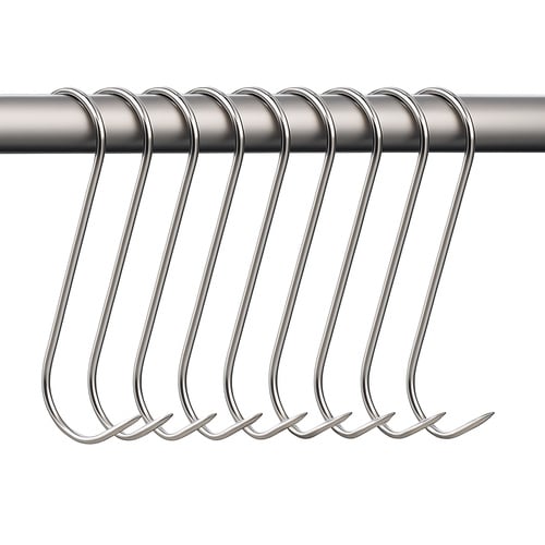 Set 15 carlige din inox pentru macelarie sau afumatoare carne, tip S, 15 cm [7]