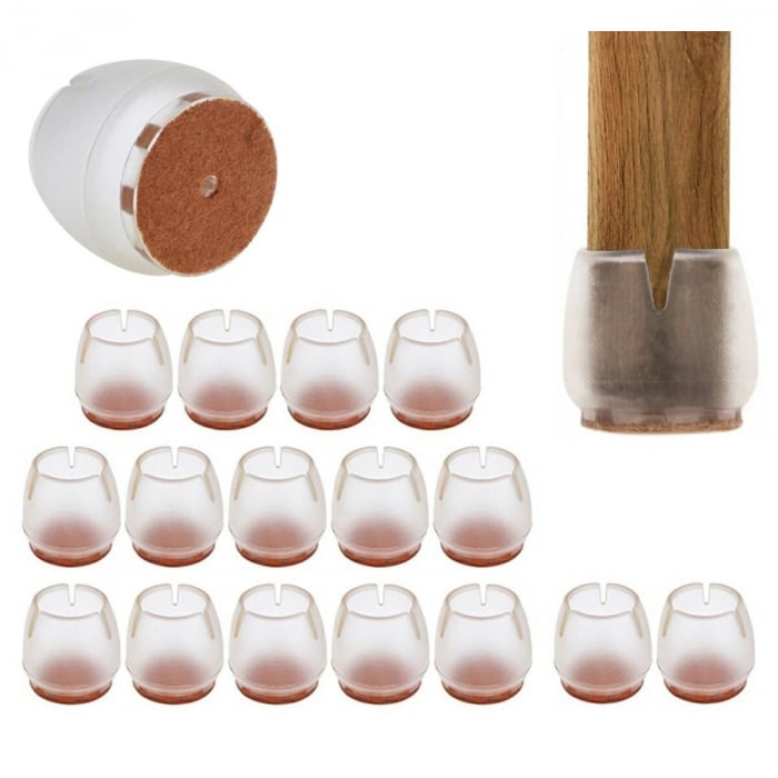 Set 16 protectii pentru picioare scaun din silicon, transparent, intre  25-29mm [2]