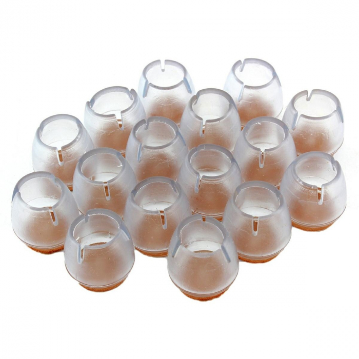 Set 16 protectii pentru picioare scaun din silicon, transparent, intre  25-29mm [3]