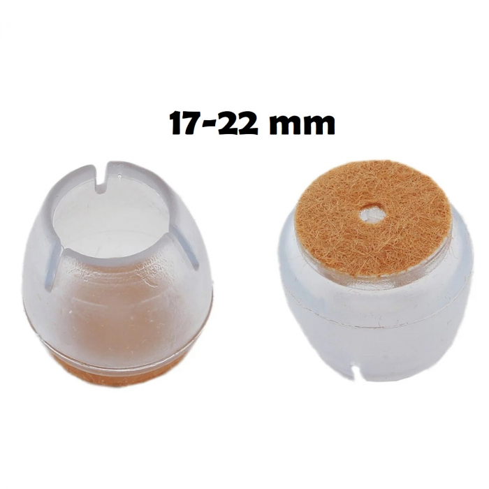 Set 16 protectii picioare anti derapante pentru mobila, din silicon, transparente, 17-22 mm [2]