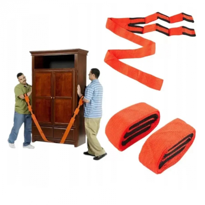 Set 2 bucati chingi de fixare pentru transportul mobilei, curele pentru incheietura mana, 245 x 45 x 1,2 mm , Portocaliu [3]