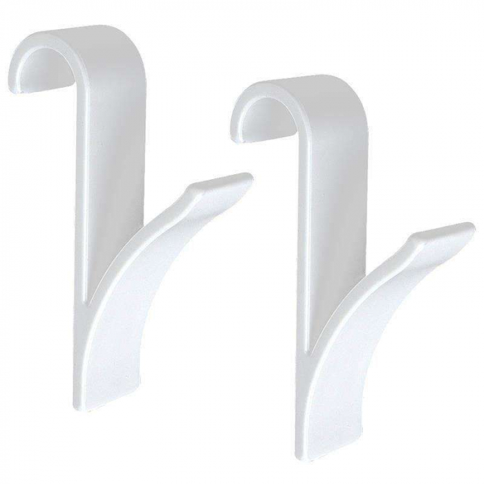Set 2 carlige pentru calorifer, plastic alb, 2.5 x 6 x 10 cm [2]
