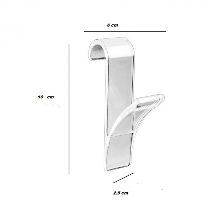 Set 2 carlige pentru calorifer, plastic alb, 2.5 x 6 x 10 cm [5]