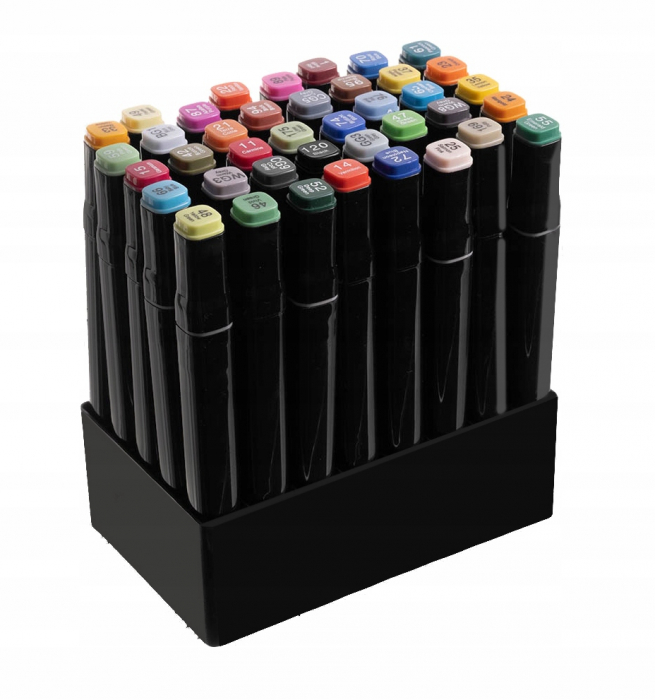 Set 40 markere colorate duble, scriere si evidentiere, geanta depozitare [6]