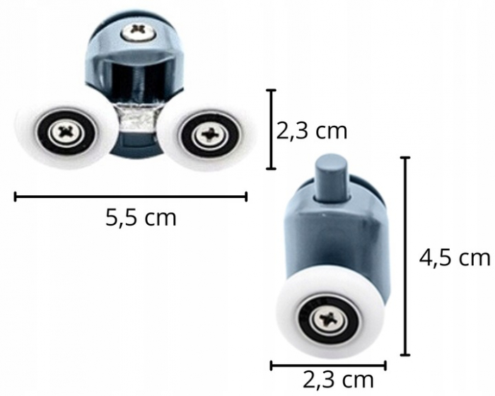 Set 8 role universale duble superioare si inferioare pentru cabina de dus [6]