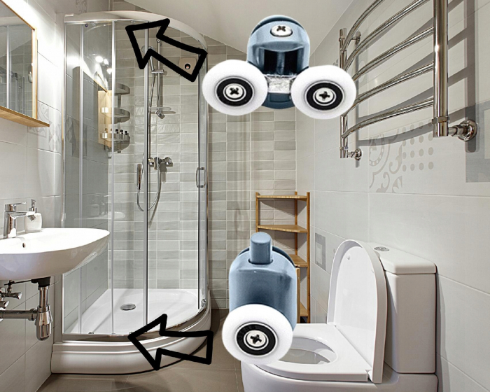 Set 8 role universale duble superioare si inferioare pentru cabina de dus [5]