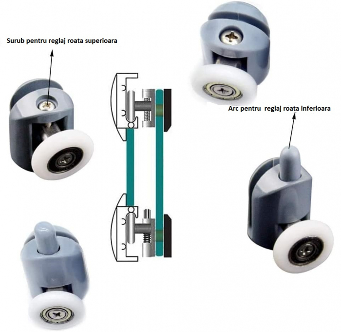 Role universale inferioare si superioare  simple cabina  dus  set de  8 buc [12]