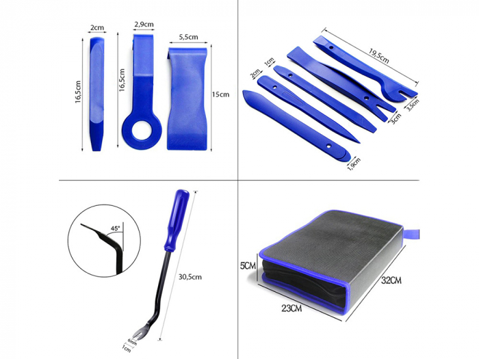 Set scule demontare auto, 11307, Plastic, 37 piese, Albastru,Verk Group [10]