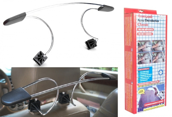 Umeras Auto pentru Scaun Masina din Metal Cromat suport  la  tetiera [2]