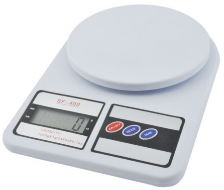 Cantar de bucatarie afisaj LCD 0.6 inch functie Tara capacitate maxima 7 kg indicator baterie descarcata alb [3]