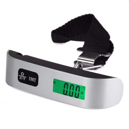 Import EmagMarketplace - Cantar Pentru Bagaje Digital, Capacitate 50kg, Argintiu, Functie Masurare Temperatura