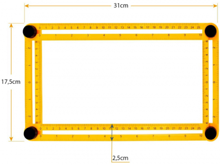 Echer Multifunctional , 4 Laturi Mobile, Material ABS 175X310 mm [1]