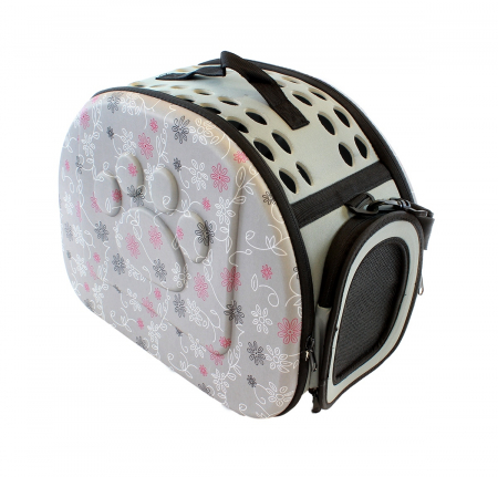 Import EmagMarketplace - Geanta de transport animale companie pliabila 43x30x32cm Gri