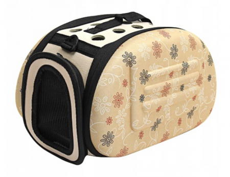 Import EmagMarketplace - Geanta Transport Animale de Companie talie mica cu inchidere dubla 35x20x22 cm bej