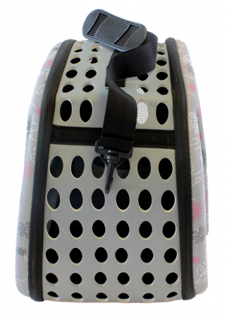 Geanta Transport Animale de Companie talie mica cu inchidere dubla 35x20x22 cm Gri [2]