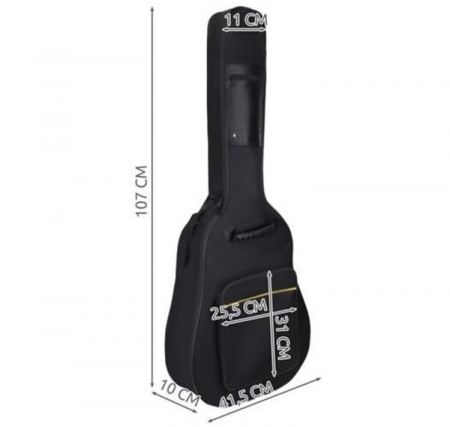 Husa chitara acustica, Poliester, 107x42x13 cm, Negru [13]