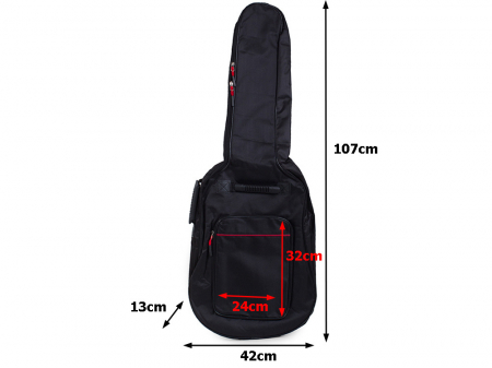 Husa chitara acustica, Poliester, 107x42x13 cm, Negru [4]