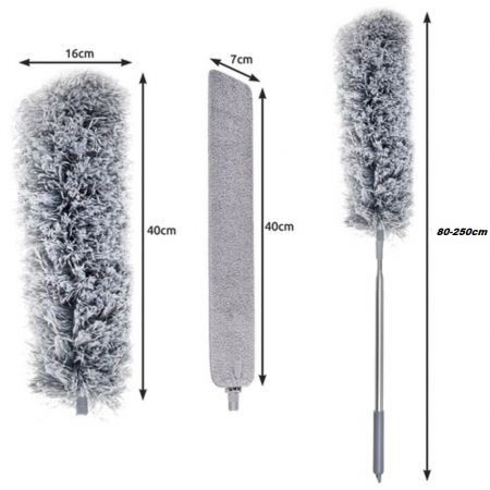 Pamatuf microfibra telescopic 2.5m. cu doua capete, pentru zone greu accesibile [10]
