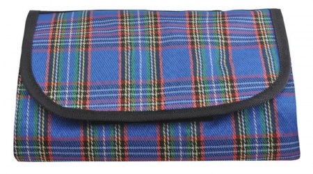 Patura Picnic Impermeabila, Pliabila Cu Maner, Albastra model  tartan [0]