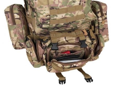 Rucsac militar 45L camuflaj trekking camping 2 deschideri 3 buzunare [2]