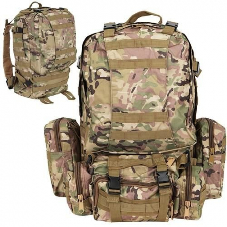 Import EmagMarketplace - Rucsac militar 45L camuflaj trekking camping 2 deschideri 3 buzunare