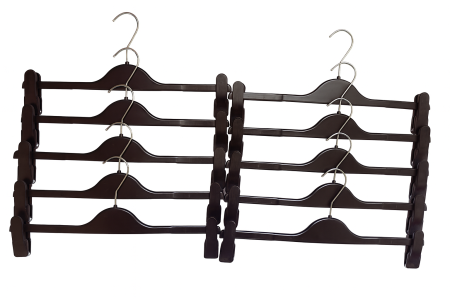 Organizare si depozitare - Set 10 umerase plastic cu clipsuri, negru, 38cm