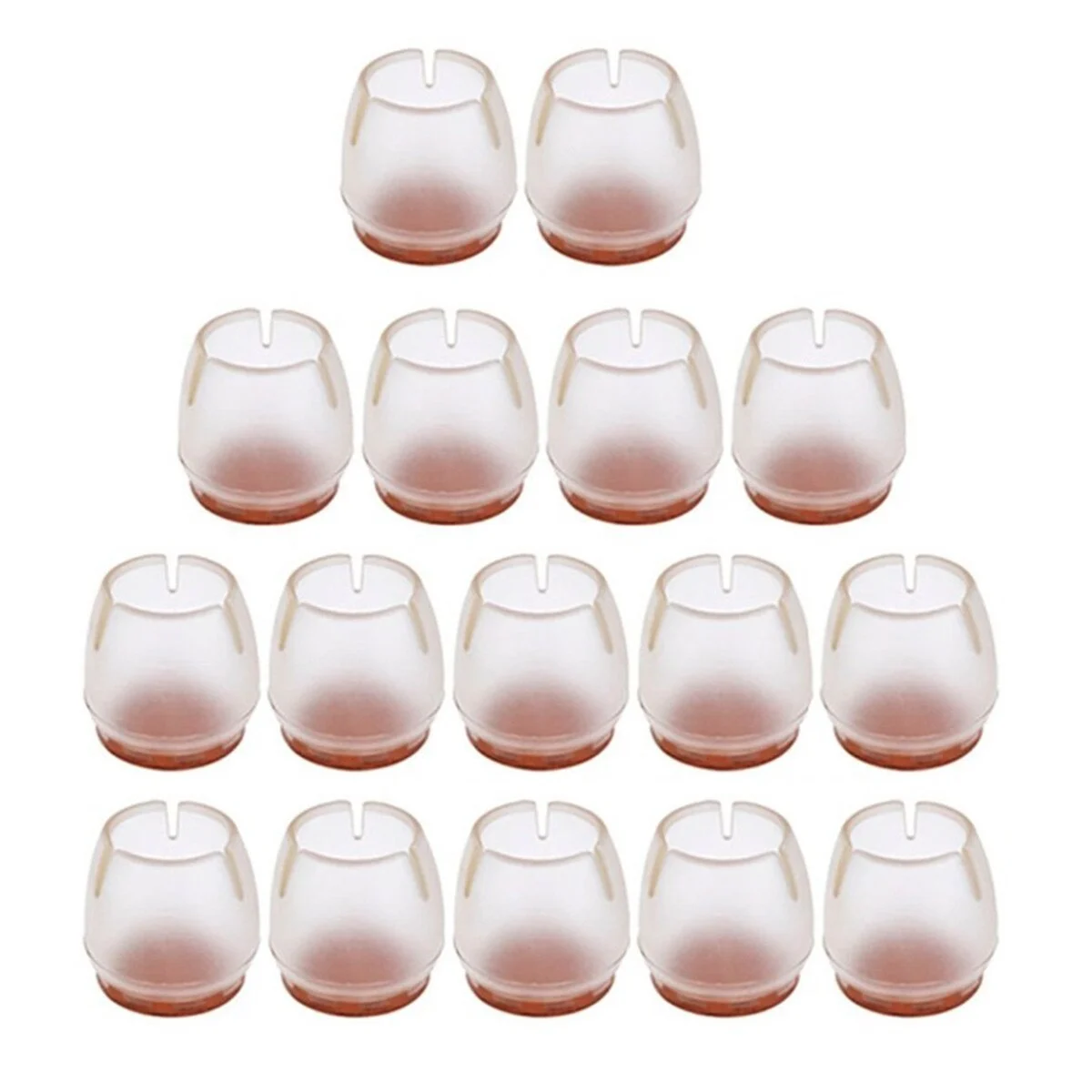 Casa Gradina & Bricolaj - Set 16 protectii picioare anti derapante pentru mobila, din silicon, transparente, 17-22 mm