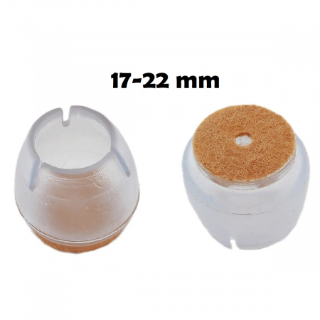 Set 16 protectii picioare anti derapante pentru mobila, din silicon, transparente, 17-22 mm [1]