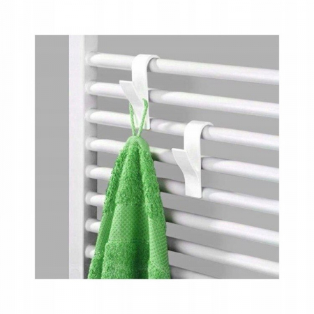 Set 2 carlige pentru calorifer, plastic alb, 2.5 x 6 x 10 cm [3]