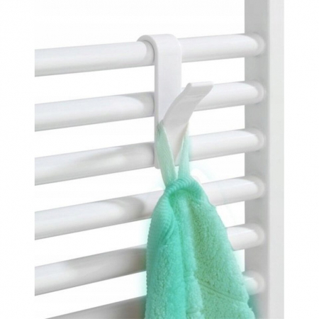 Set 2 carlige pentru calorifer, plastic alb, 2.5 x 6 x 10 cm [2]