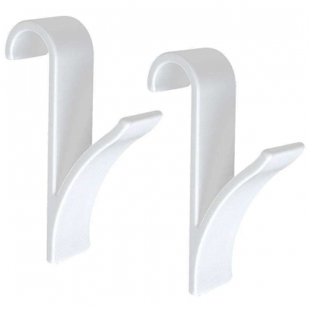 Set 2 carlige pentru calorifer, plastic alb, 2.5 x 6 x 10 cm [1]