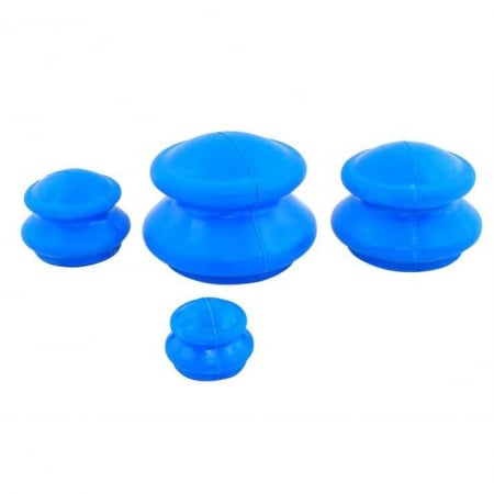Manichiura cosmetice - Set 4 ventuze chinezesti masaj , cauciuc culoare Albastru