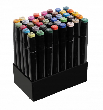 Set 40 markere colorate duble, scriere si evidentiere, geanta depozitare [5]