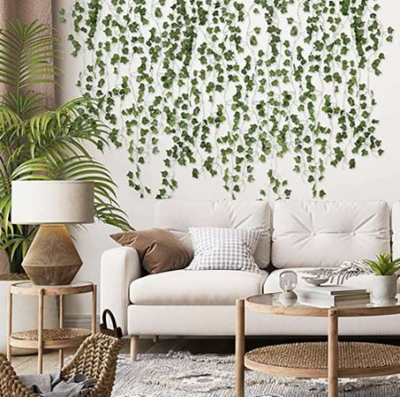 Set 6 ghirlande decorative iedera artificiala, 81 Frunze/Ghirlanda, lungime 12.6.m, Inaltime 2.1m, Plastic [5]