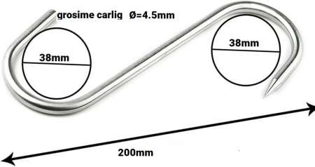 Set Carlige inox 3 bucati, Anete ®, marime 200mm,pentru suspendat carnea [5]