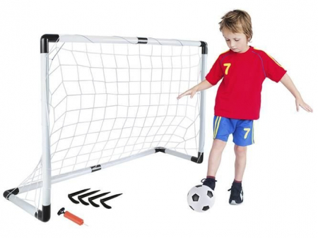 Import EmagMarketplace - Set Fotbal Pentru Copii Cu Minge, Poarta Cu Plasa Si Pompa