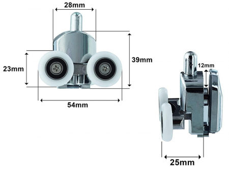 Set role universale cromate pentru cabina de dus, Verk Group, 8 buc [6]