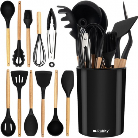 Casa Gradina & Bricolaj - Set Ustensile Bucatarie 12 Piese din silicon , Rezistenta la Temperaturi Ridicate, Flexibile