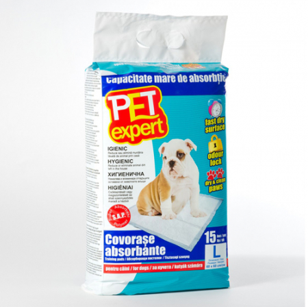 Igiena - Covorase absorbante Pet Expert 60x60 cm/15 buc