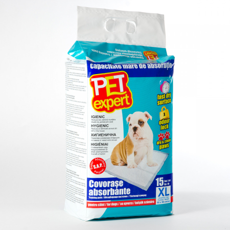 Igiena - Covorase absorbante Pet Expert 60x90 cm/15 buc