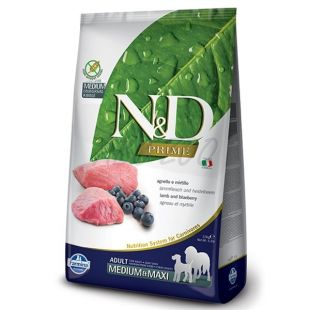 Caini - N&D Prime Dog GF Medium & Maxi Miel și Afine 12 kg