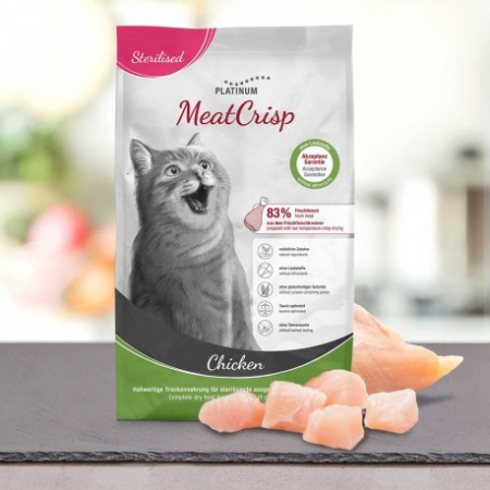 Platinum - Platinum MeatCrisp Sterilised Chicken, hrană uscată pentru pisici