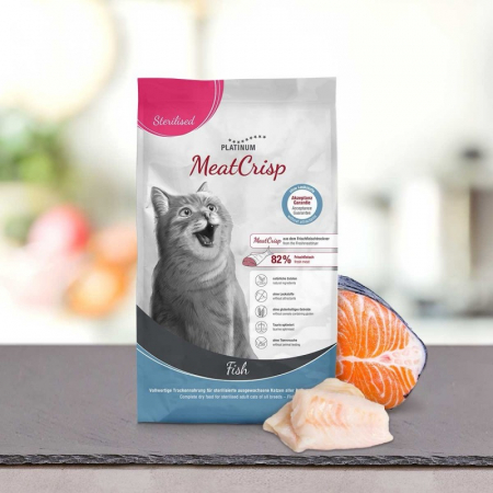 Platinum - Platinum MeatCrisp Sterilised Fish, hrană uscată pentru pisici