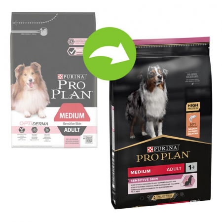 Pro Plan - Pro Plan Adult Medium Sensitive Skin Somon Optiderma, 14 kg