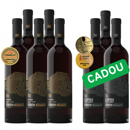 Promotii - Pachet Special - 5 x Muscat Alb Demisec + 3 x Cupido 2021 Rosu Demisec GRATUIT
