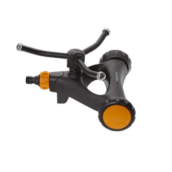 Aspersor rotativ Fiskars, cap metalic, cu roti [1]