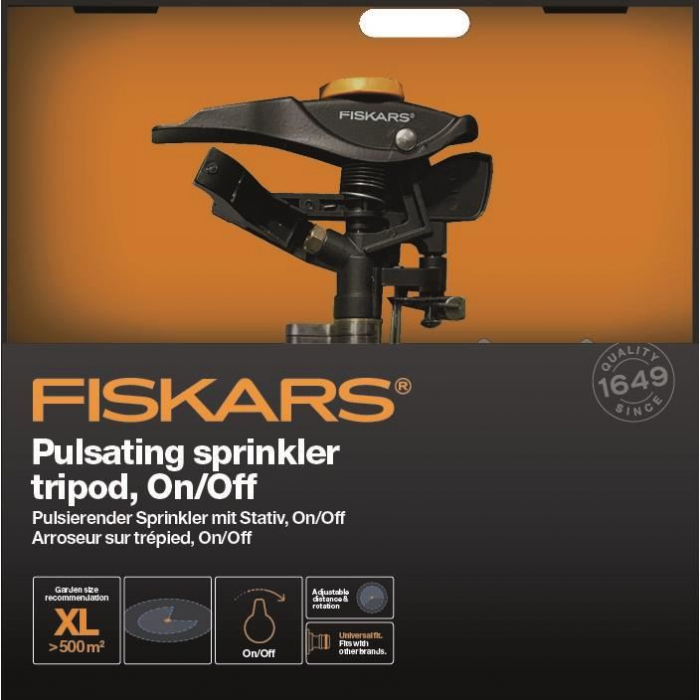 Aspersor pulsator cu trepied Fiskars, buton on/off [3]
