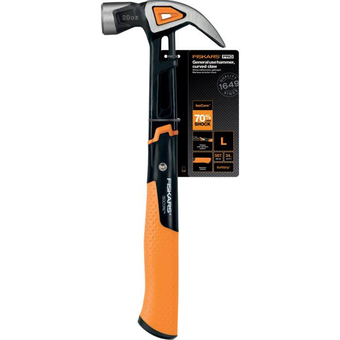 Ciocan curbat Fiskars IsoCore L, 1027203,  907 g, 340 mm [2]